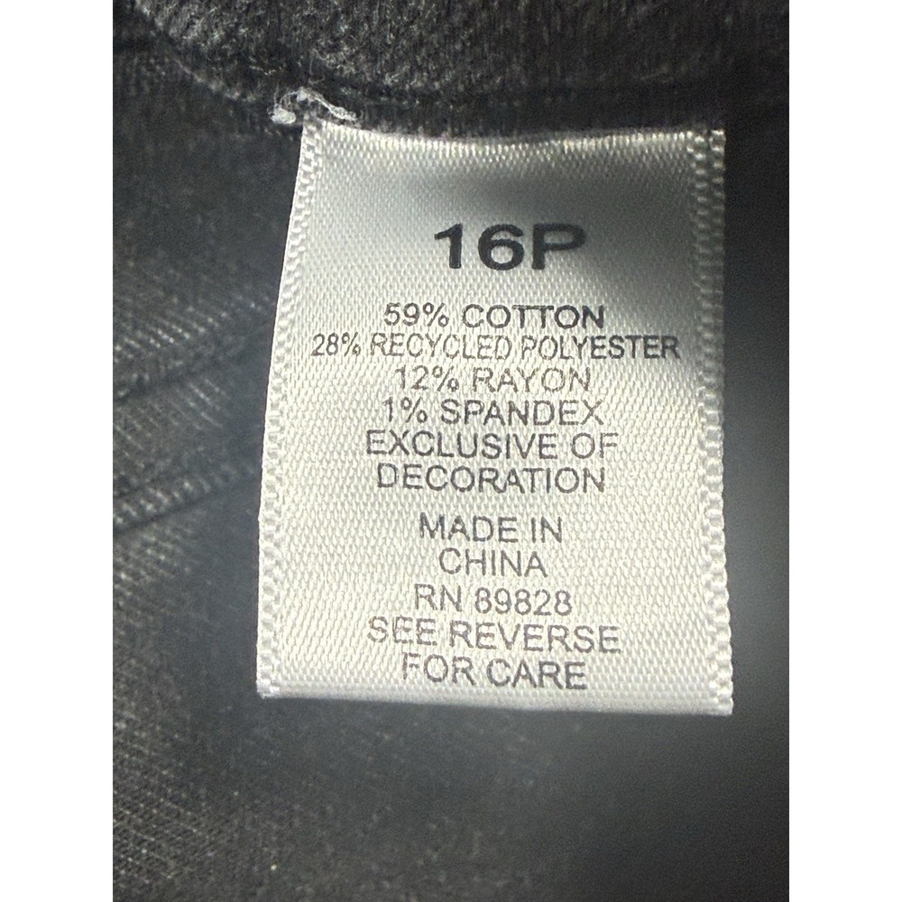 LOGO by Lori Goldstein Patchwork Boyfriend Jeans Grey Size 16P - Picture 6 of 12
